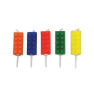 Anniversary House Block Party Building Block Pick Candles, 7 centimeters