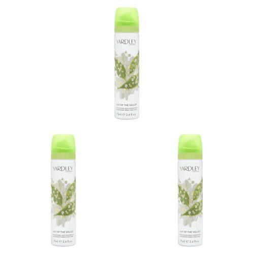 Yardley Lily Of The Valley Deodorant Spray, 75ml (Pack of 3),Package may vary