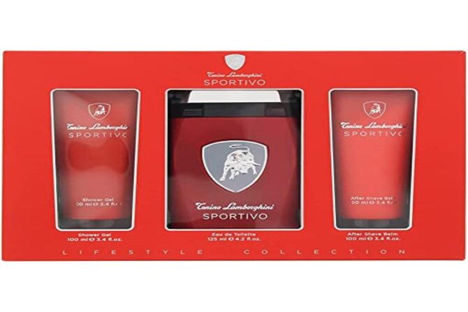 Lamborghini Sportivo 3 Piece Gift Set: Eau De Toilette 125ml - Shower Gel 100ml - Aftershave Balm 100ml