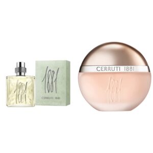 Cerruti 1881 Pour Homme, Eau De Toilette Spray, 100ml - Iconic fragrance from an Approved Stockist & 1881 Femme Eau De Toilette Spray For Women- An authentic and subtle fragrance, 100 ml (Pack of 1)