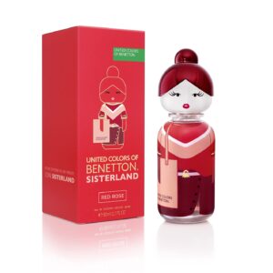 Benetton - Sisterland Red Rose, Eau de Toilette for Women - Fresh, Modern and Young Fragance - Floral and Fruity Notes - Ideal for Day Wear - 80 ml