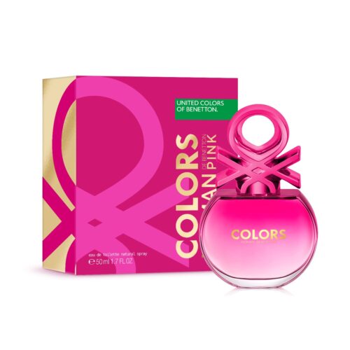 Benetton - Pink from United Colors, Eau de Toilette for Women - Long Lasting - Femenine, Sweet and Charming Fragance - Floral, Fruity and Vanilla Notes - Ideal for Day Wear - 50 ml