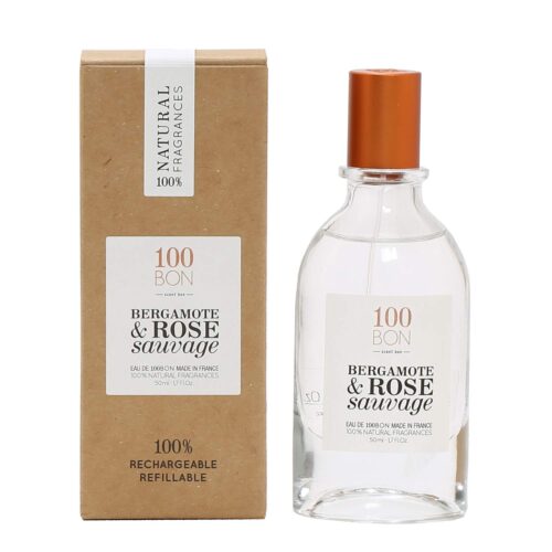 100BON Bergamote & Rose Sauvage EDP Cologne - Elegant Floral Fragrance - Light and Refreshing with Natural Ingredients - 50ml