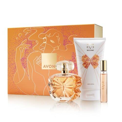 Avon Eve Become Three Piece Gift Set with Eve Become EDP 50ml, EDP Purse Spray 10ml and Body Lotion 150ml