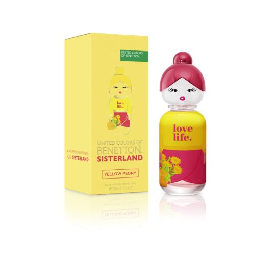 United Colors of Benetton - Sisterland Yellow Peony, Eau de Toilette for Women - Long Lasting - Fresh, Modern and Young Fragance - Floral and Fruity Notes - Ideal for Day Wear - 80 ml