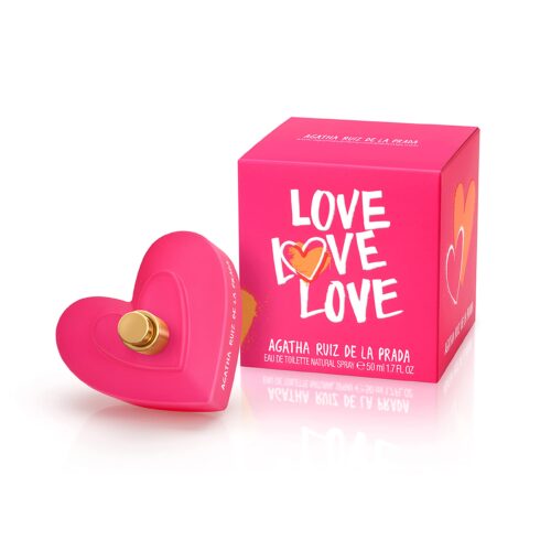 Agatha Ruiz de la Prada Perfumes - Love Love Love, Eau de Toilette for Women - Long Lasting - Charming, Playful and Modern Fragance - Fruity, Citrus and Floral Notes - Ideal for Day Wear - 50 ml