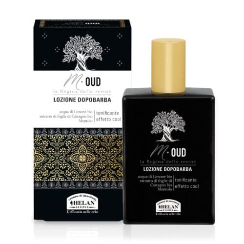 Helan, M Oud - Mens Aftershave Refreshing & Invigorating, Calming Action against Irritation - Aftershave Men with Menthol & Lemon Water, After Shave for Mens Refreshing Lotion - Made in Italy, 75 ml