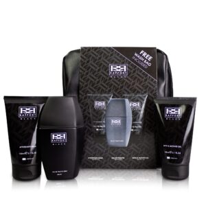 Rapport Black Wash Bag Gift Set Containing 100ml Eau De Toilette Spray and 150ml Shower Gel and 150ml Aftershave Balm