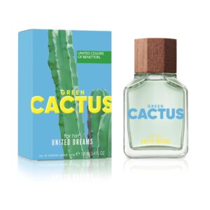 Benetton - Cactus from United Dreams, Eau de Toilette for Men - Long Lasting - Vegan, Young and Fresh Fragrance - Woody and Aromatic Notes - Ideal for Daily Wear - 100 ml