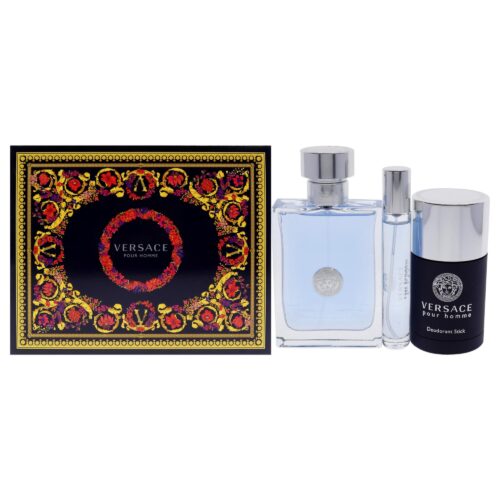 Versace Dylan Blue Pour Homme 3 Piece Gift Set: Eau De Toilette 100ml - Deodorant Stick 75ml - Eau De Toilette 10ml