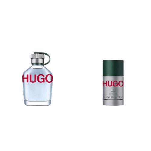 HUGO Man Eau de Toilette 125ml Aftershave for Men & HUGO Man Deodorant Stick, 75 ml