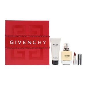 Givenchy L'interdit 3 Piece Gift Set: Eau De Parfum 80ml - Body Lotion 75ml - #333 Le Rouge Lipstick 1.5g, White