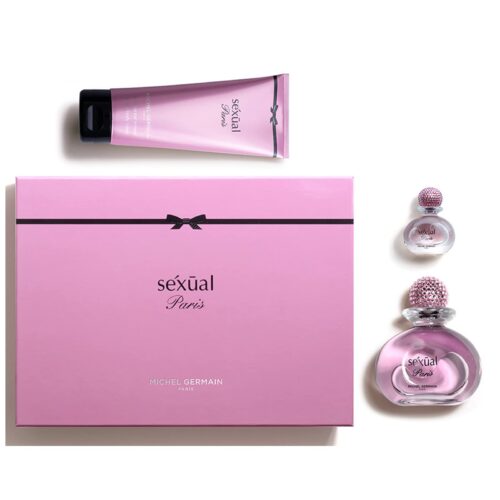 Michel Germain Sexual Paris - Gift Set for Women - Floriental Fragrance - Notes of Blackcurrant, Jasmine and Amber - Long Lasting - Includes EDP Spray, Miniature Parfum and Body Lotion - 3 pc