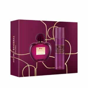 Banderas Perfumes - Her Secret Temptation Gift Set 80 ml + Deodorant 150 ml - Romantic, Charming and Femenine Fragance - Oriental and Sweet Notes - Ideal for Day Wear