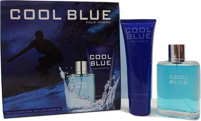 Cool Blue 2pc Perfume Gift Set 100 ml and 130 ml luxury shower gel