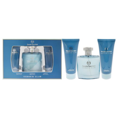 Sergio Tacchini Ocean Club Piece Gift Set: Eau De Toilette 100ml - Shower Gel 100ml - Aftershave Balm 100ml