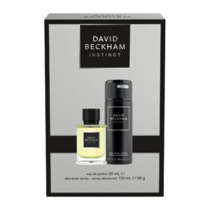 David Beckham Instinct Giftset for Him including an Eau de Parfum 50ml & Deodorant Body Spray 150ml, Captivating Foug ®re Citrus Perfume