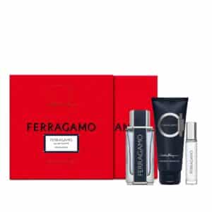 Salvatore Ferragamo Man Eau de Toilette 100ml and Shower Gel 100ml and 10ml Travel Spray