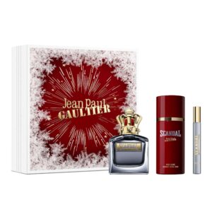 Jean Paul Gaultier Scandal Pour Homme Eau de Toilette 50ml Gift Set 2023 (Contains 50ml EDT, 150ml Deodorant Spray and 10ml Travel Spray)